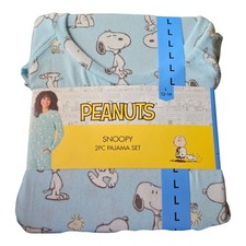 Peanuts Snoopy 2pc Pajama Set, Size L 12-14, Light Blue