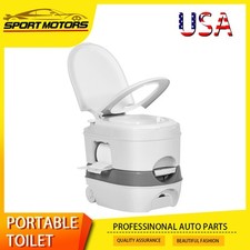 6.34G RV Portable Toilet Porta Potty W/ Press Flush Pump for Camping Travel Trip