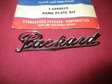 1956 Packard Clipper Trunk Lid Script Plate 6484610 Nos