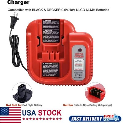 Battery Charger For Black Decker 18V 24V 12V