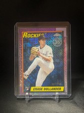 2025 Topps Update Series Chase Dollander 1990 Blue Chrome Mojo /150 (RC) Rockies