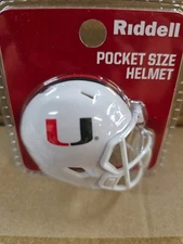 MIAMI CANES HURRICANES 2025 CLAM SHELL POCKET PRO FOOTBALL HELMET RIDDELL