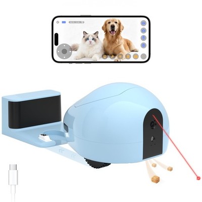Pet Camera Robot with Treat Dispenser & Laser Toy, Motion Detection, HD Video...