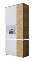 Vitrine Luci Standvitrine 90X40X199Cm Eiche Artisan Weiß 4-TüRig
