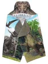 Jurassic World T-Rex Kids Cotton Hooded Towel, Dino Bath Wrap 24x50