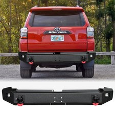 Rear Bumper Textured Black Fits 15-24 Toyota 4Runner 5th Gen w D-Rings LEDs