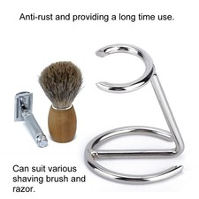 Men Shaving Brush Stainless Steel Stand Holder for Salon Home Travel Use