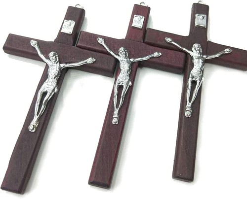 Compact 3 Pack Wooden Jesus Crosses – Ideal for Home or Office Decor (4.7 inch) - Afbeelding 7 van 8