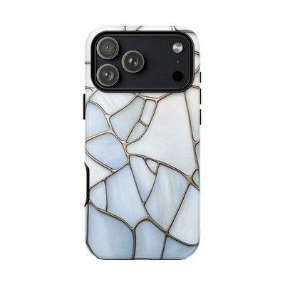 Phone Ink - iPhone | Galaxy | Pixel Case - White Stained Glass Gold Marble
