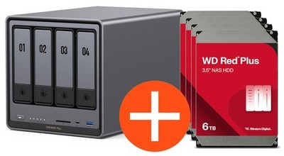 UGREEN NASync DXP4800 Plus NAS System 4-Bay 24TB inkl. 4x WD WD60EFPX NAS HDD...