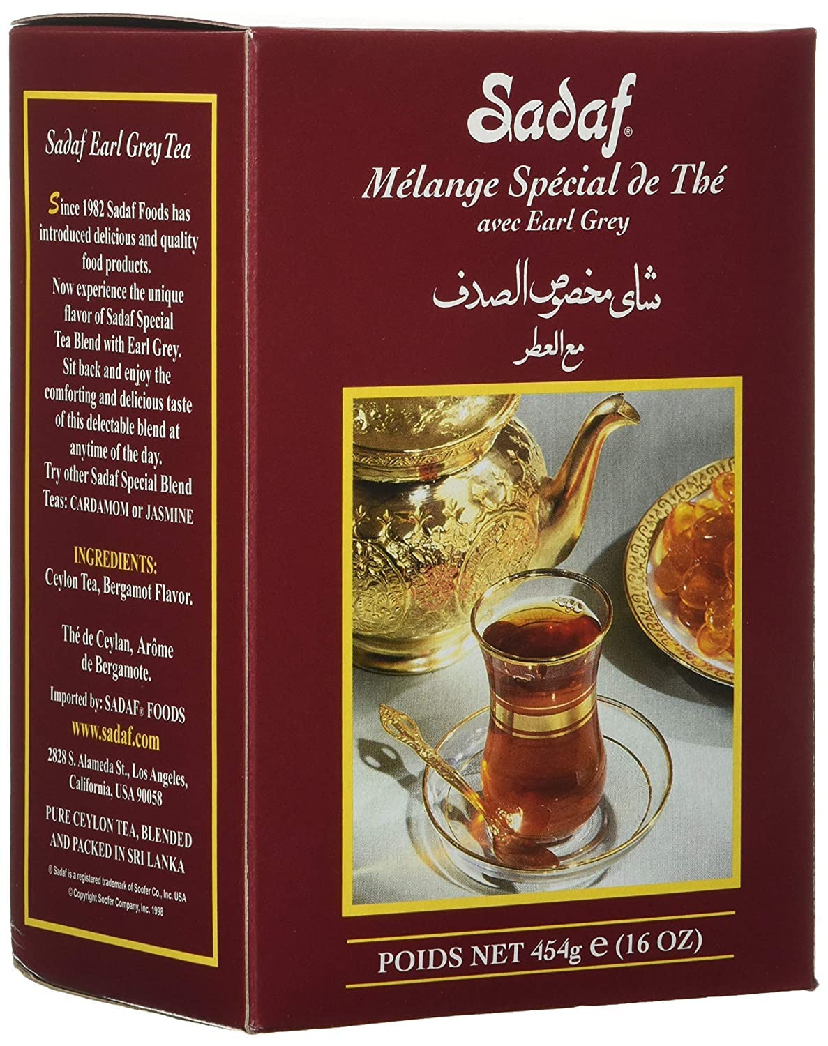 Sadaf Earl Grey Tea Loose Leaf Box 16 Ounces