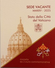 Vaticano 2025 2 euro sede vacante FDC/BU perfetti subito disponibili