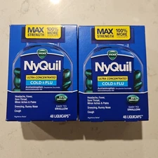 Vicks NyQuil Max Strength Cold & Flu 48 Liquicaps Exp 07/2026+