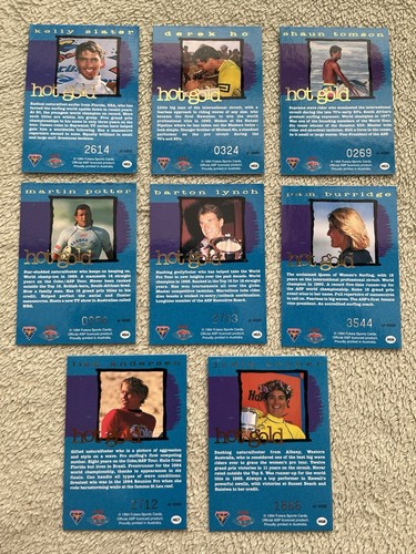 DE COLECCIÓN 1995 FUTERA HOT SURF HOT GOLD JUEGO COMPLETO DE 8 CARTAS COLECCIONABLES KELLY SLATER - Imagen 4 de 4