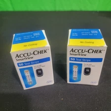 Lot of 2 Accu-Chek Smartview 50-Count Blood Glucose Test Strips Exp. 05/26 03/26