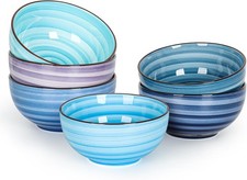 KitchenTour 24 OZ Cereal Bowls Set of 6 Ceramic Soup Bowls Kitchen 5.9 Inch
