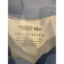 Lacoste Sport Novak Djokovic Polo Shirt Men's US L Light Blue Ultra Dry