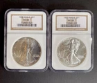 1987 & 1988 American Silver Eagle NGC Graded US .999 Silver Coin