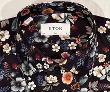  395 NEW ETON DRESS SHIRT S 15 38 SLIM FIT FLORAL MENS