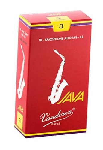  SR263R Alto Sax JAVA Red Reeds; Box of 10 Strength 3