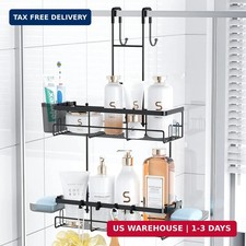 Over the Door Shower Caddy Hanging: Black Rustproof Shower Organizer ove