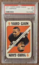 1971 Topps Game #7 O.J. Simpson Buffalo Bills Football Card PSA 6 EX/MT HOF