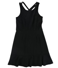 bar III Womens Crisscross Shift Dress, Black, Medium