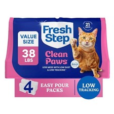 Fresh Step Clean Paws Multi-Cat Clumping Cat Litter, Febreze Scent, 38 lb 4 Pk 