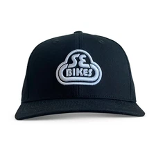 New Release SE RACING  SE BIKES logo snapback hat Black with SE White embroidery