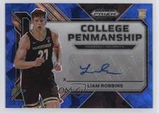 2023 Prizm Draft Picks College Penmanship Blue Ice 58/75 Liam Robbins Auto 1mm0