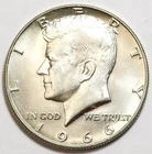 1966 50c Kennedy 40% Silver Half Dollar Uncirculated - Lustrous / Light Toning