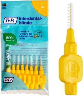 TePe Interdentalbürste Original Gelb (ISO Größe 4: 0,7mm) / Für eine einfache un
