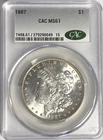 1887 MORGAN "CAC MS61" - STUNNING MIRRORS, HIGH POINTS INCLUDING HAIR/WINGS😍 ✅