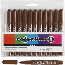Colortime Marker, 5 mm line, brown, 12pcs