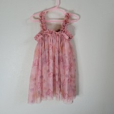 Disney Junior Pink Tulle Dress With Minnie Mouse Ears Pattern Girls 3T