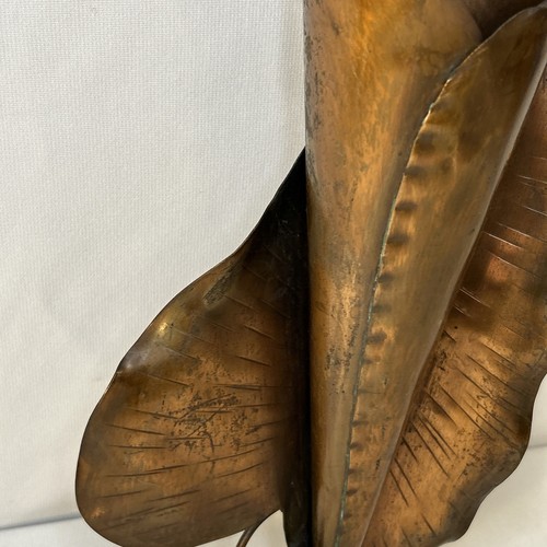 VTG Copper Wall Pocket Calla Lily Hanging Decorative Vase Planter 11" - Picture 4 of 18