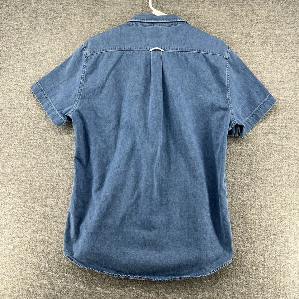 Camisa jeans masculina Acne Studios tamanho 50 manga curta com botões casual - Imagem 2 de 4