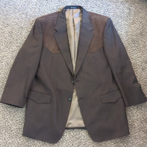 BAR WS - Western WOOL Elbow Patch / Yoke Mens 48 L Blazer Jacket - Picture 1 of 18