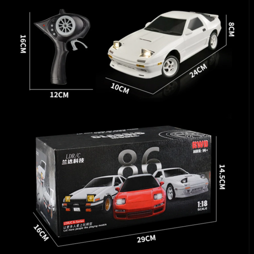 RC Drift Car Gyro Full Proportional Flip Light RWD Remote Control Mazda RX7 FC - Picture 10 of 23