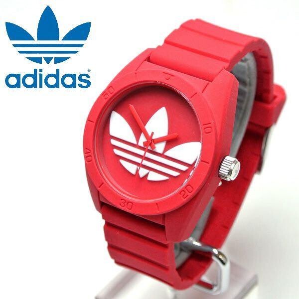 Adidas Adh6168 Quartz Watch Silicon Rubber Red White Japan