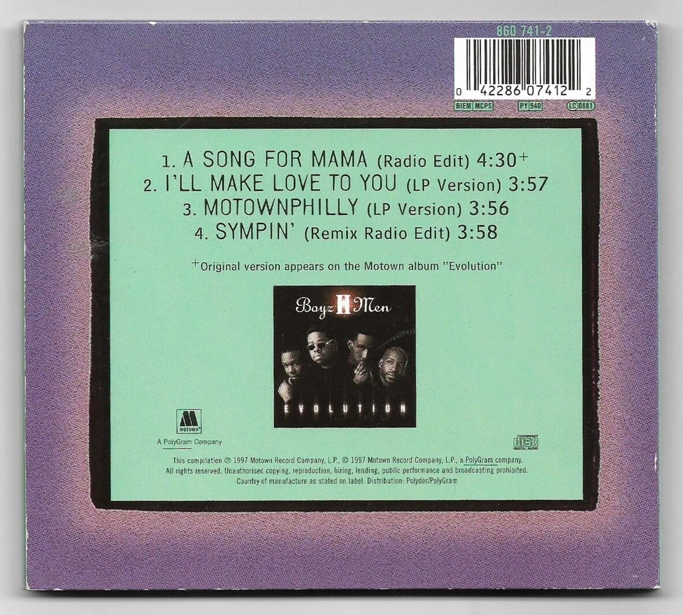 Boyz II Men – A Song For Mama / MCD / Digipak - Bild 2 von 2