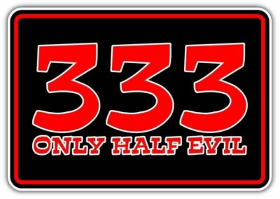 333 Only Half Evil Satan Devil 666 Funny Car Bumper Vinyl Sticker Decal ...