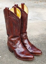 DAN POST BROWN WESTERN BOOTS 9.5D MADE IN SPA...