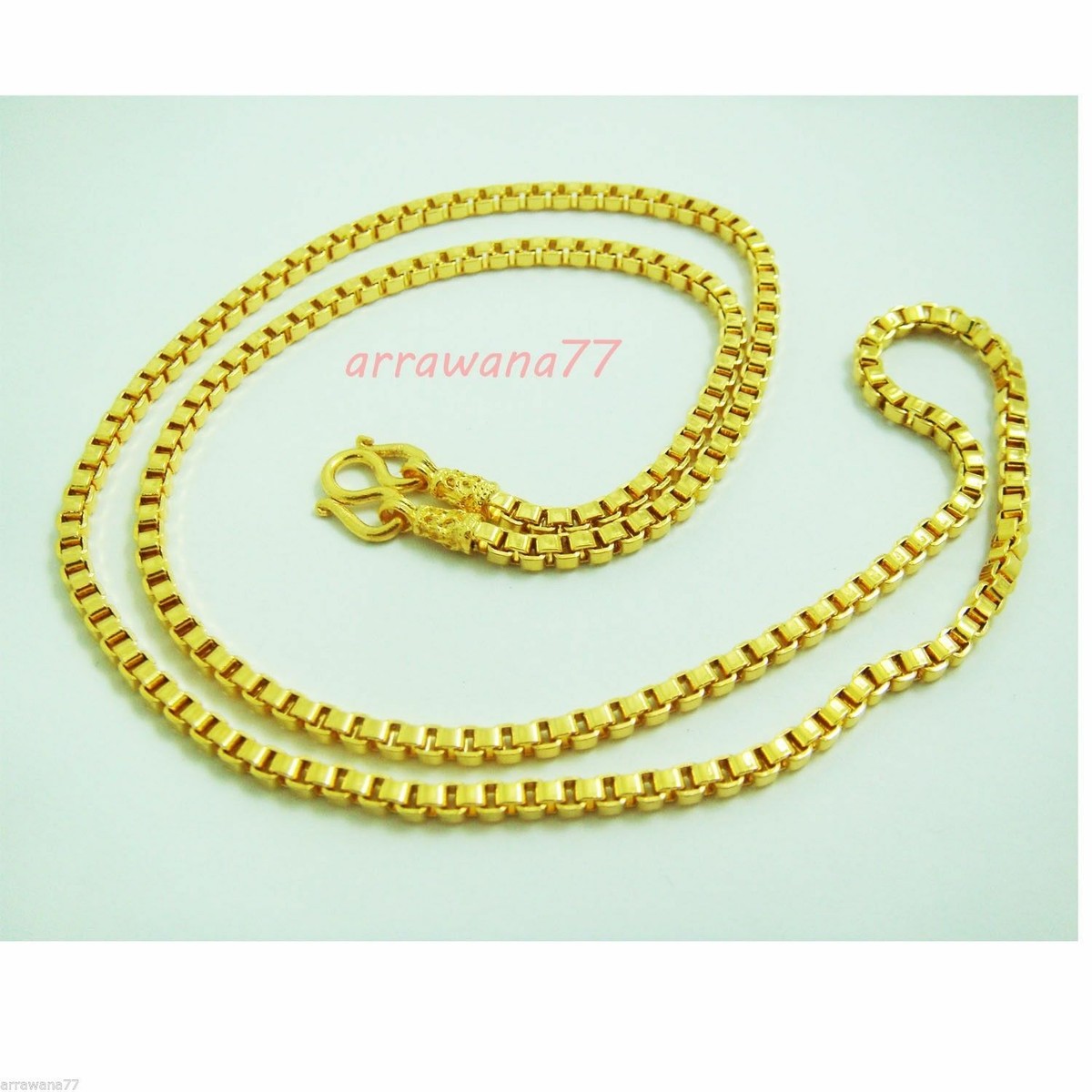 Chain Gold Plated Necklace 22K 23K 24K Yellow Gold GP 24 inch,