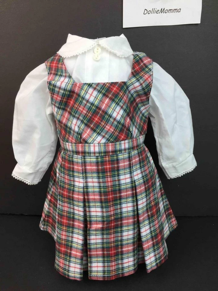 Jersey a cuadros American Girl Molly School~Blusa~Cintas~Traje~Agradable etiqueta Comp Foto 3 de 4