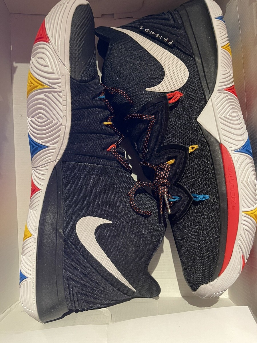 NIKE KYRIE 5 FRIENDS BLACK-WHITE-BRIGHT CRIMSON MENS SZ 18 [AO2918
