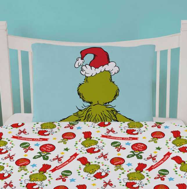 The Grinch Single Duvet Set Kids Bedding Set Christmas Reversible Dr