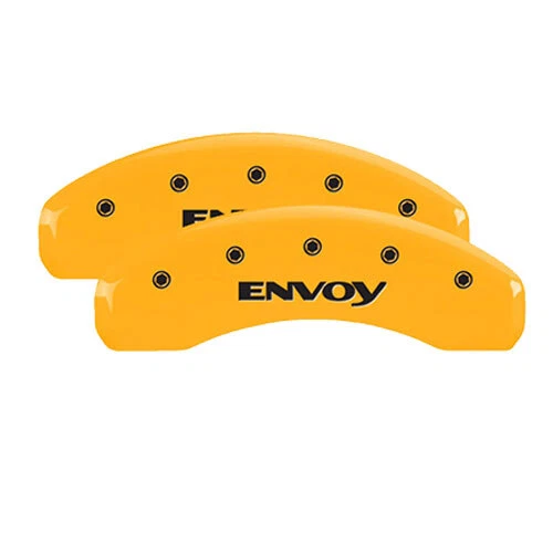 2002-2005 GMC "Envoy" dianteiro + traseiro amarelo MGP conjunto de 4 capas de pinça de disco de freio - Imagem 3 de 4