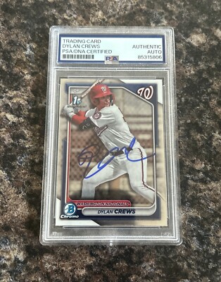 PSA DYLAN CREWS TOPPS BOWMAN chrome auto