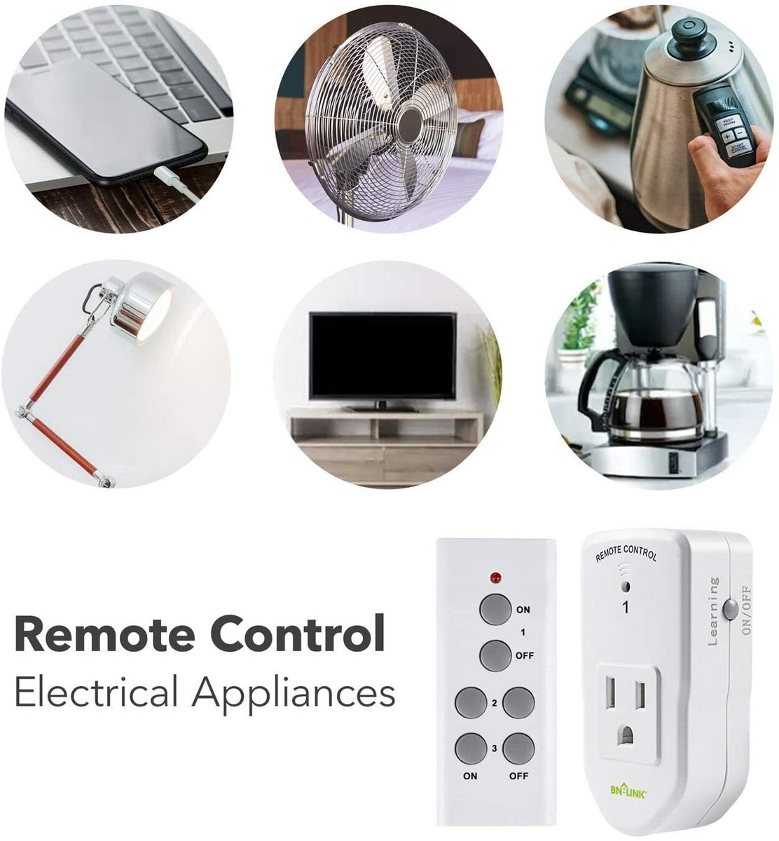 Spina Con Telecomando BN-LINK Presa Telecomando Wireless Da Interno - Kit Con 2 Telecomandi E 5 Prese, Controllo Fino A 30m Indoor Remote Control Outlet - Foto 10